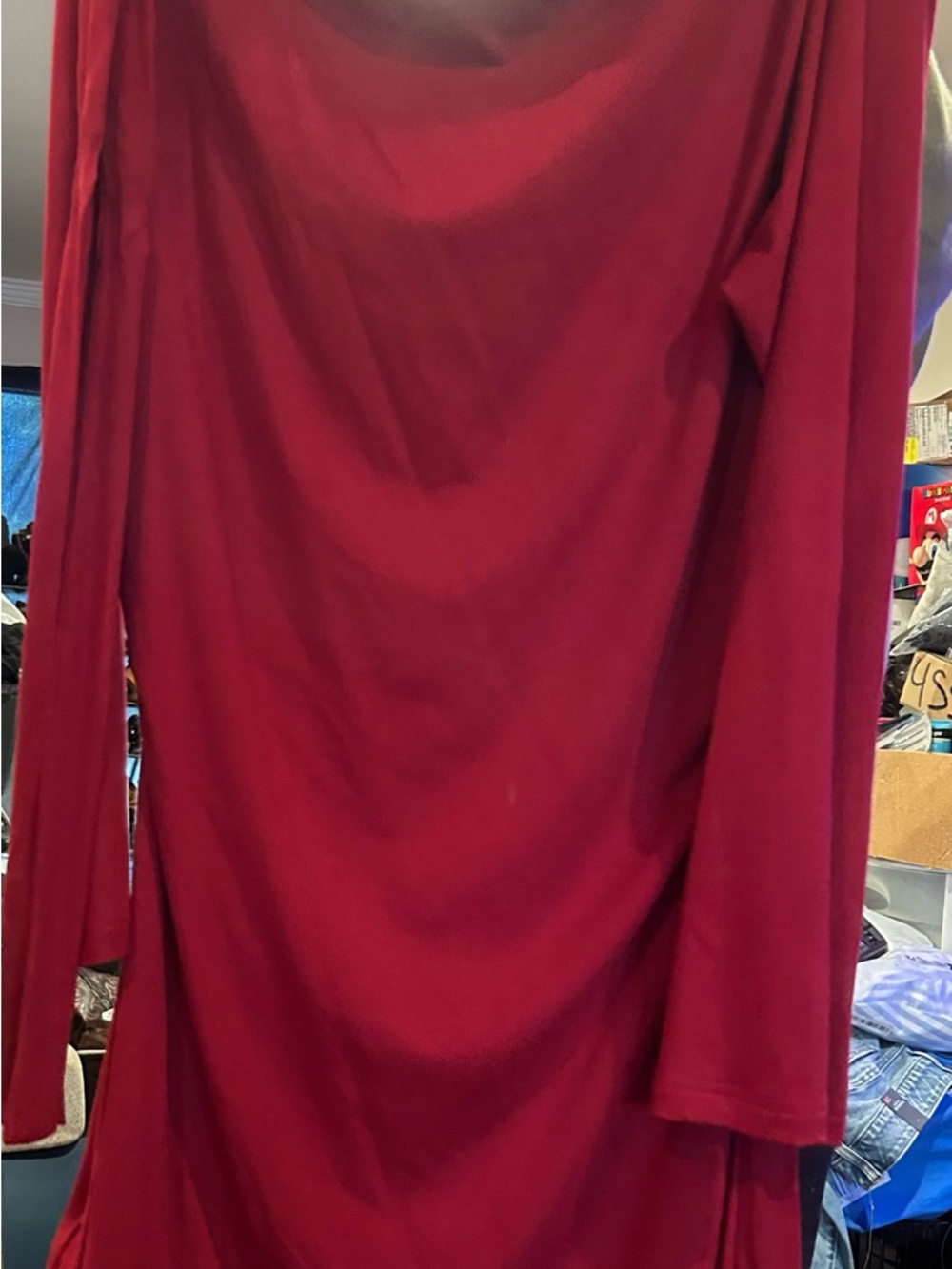 Cider Burgundy Long Sleeve Dress